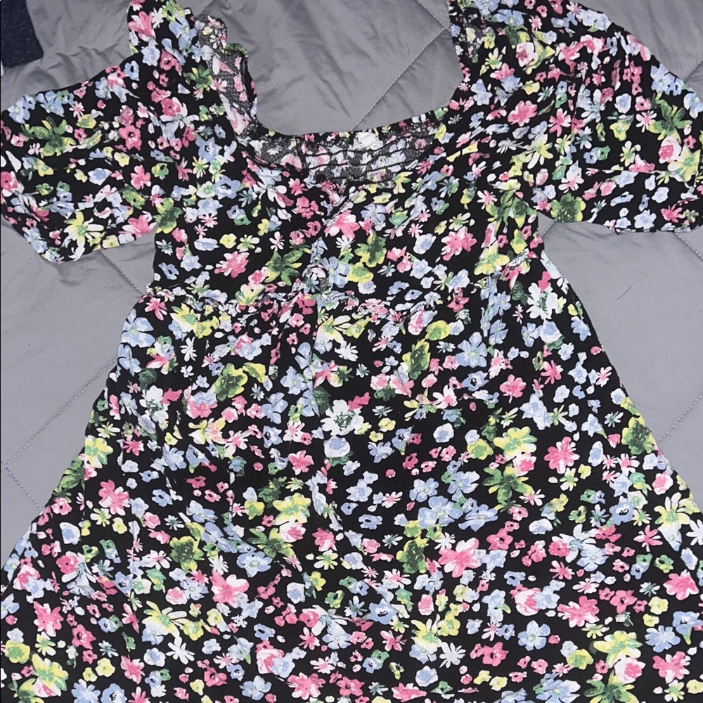 Floral Black Dress